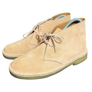 CLARKS ORIGINALs Desert Boots CFS Charles F. Stead LEEDS ENGLAND Size 7.5 Pink‎